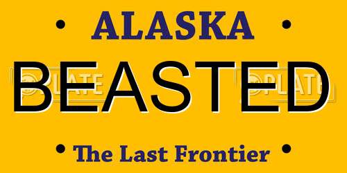 BEASTED Alaska License Plate