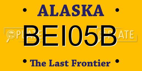 BEI05B Alaska License Plate