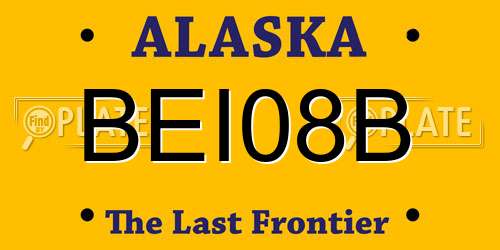 BEI08B Alaska License Plate