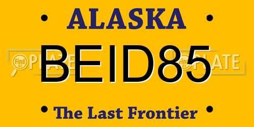 BEID85 Alaska License Plate