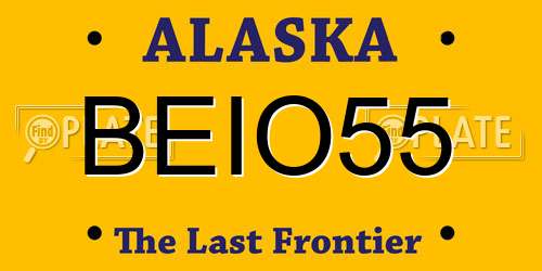 BEIO55 Alaska License Plate