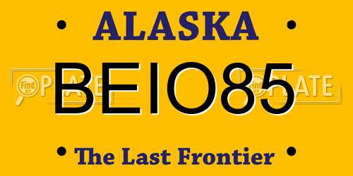 BEIO85 Alaska License Plate