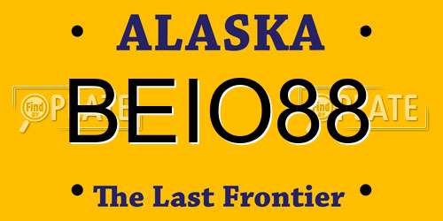 BEIO88 Alaska License Plate