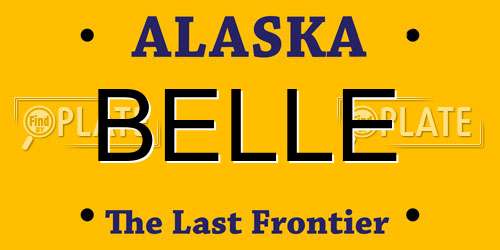 BELLE Alaska License Plate
