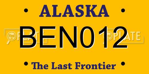 BEN012 Alaska License Plate