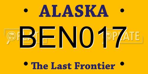 BEN017 Alaska License Plate