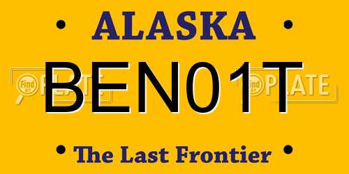 BEN01T Alaska License Plate