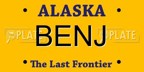 BENJ Alaska License Plate