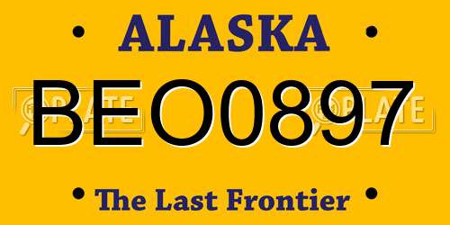BEO0897 Alaska License Plate