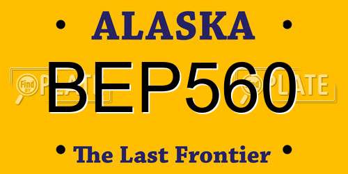 BEP560 Alaska License Plate