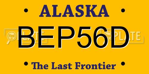 BEP56D Alaska License Plate