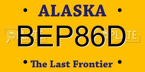 BEP86D Alaska License Plate