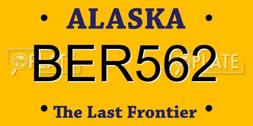 BER562 Alaska License Plate