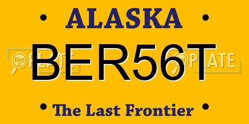 BER56T Alaska License Plate