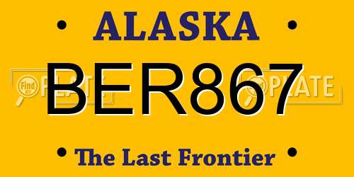 BER867 Alaska License Plate