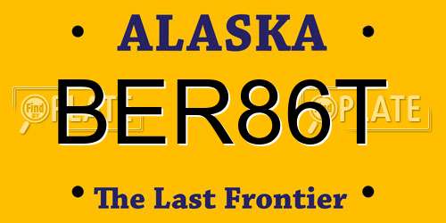 BER86T Alaska License Plate