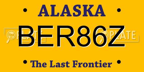 BER86Z Alaska License Plate