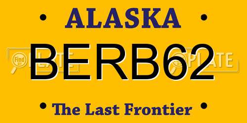 BERB62 Alaska License Plate