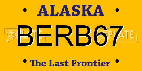 BERB67 Alaska License Plate