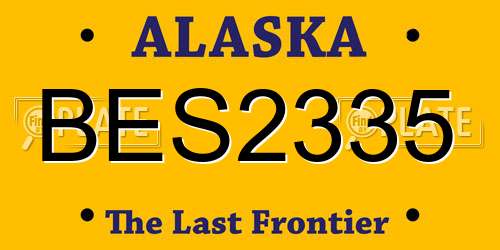 BES2335 Alaska License Plate