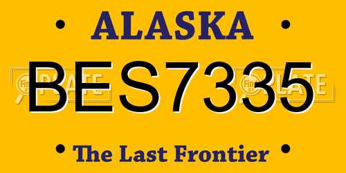 BES7335 Alaska License Plate