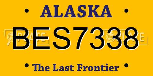 BES7338 Alaska License Plate