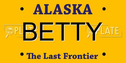 BETTY Alaska License Plate