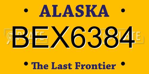 BEX6384 Alaska License Plate