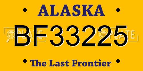 BF33225 Alaska License Plate