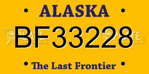 BF33228 Alaska License Plate
