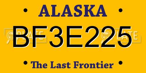 BF3E225 Alaska License Plate