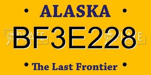 BF3E228 Alaska License Plate