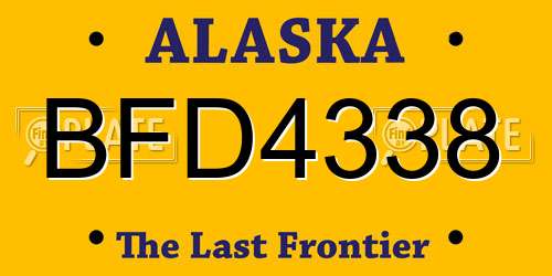BFD4338 Alaska License Plate