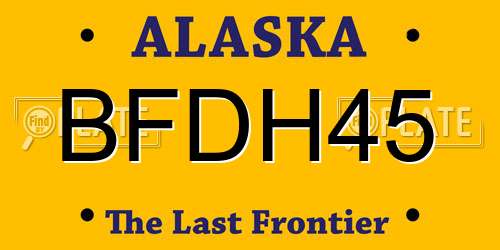 BFDH45 Alaska License Plate