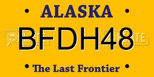 BFDH48 Alaska License Plate