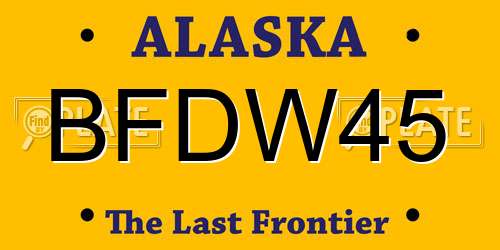 BFDW45 Alaska License Plate