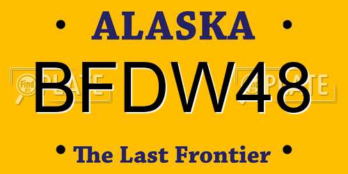 BFDW48 Alaska License Plate