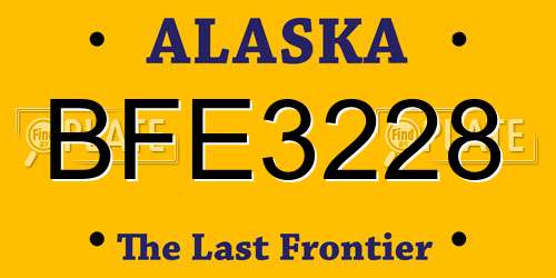BFE3228 Alaska License Plate
