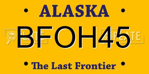 BFOH45 Alaska License Plate