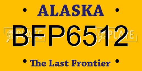 BFP6512 Alaska License Plate