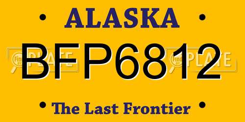 BFP6812 Alaska License Plate