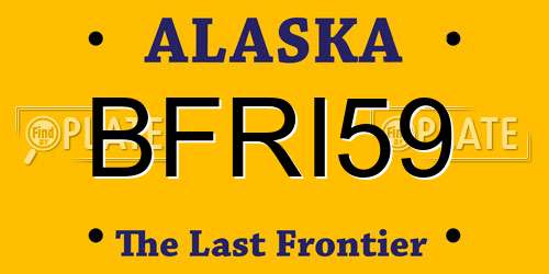 BFRI59 Alaska License Plate