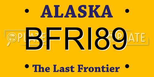 BFRI89 Alaska License Plate