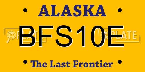 BFS10E Alaska License Plate
