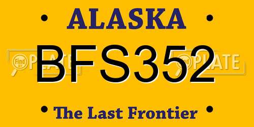 BFS352 Alaska License Plate