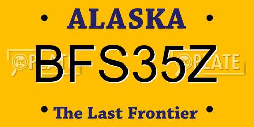 BFS35Z Alaska License Plate