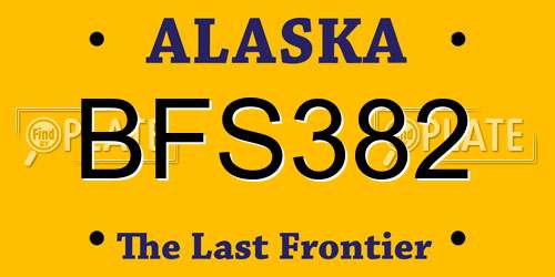 BFS382 Alaska License Plate