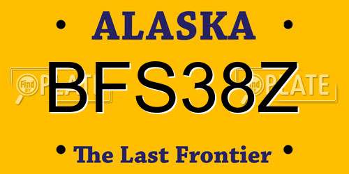 BFS38Z Alaska License Plate