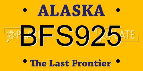 BFS925 Alaska License Plate