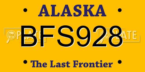 BFS928 Alaska License Plate